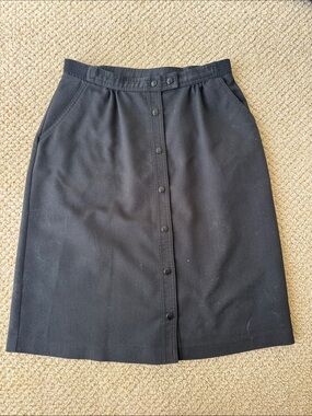 Vintage Lilys Of Beverly Hills Women’s Black Button-Front Pencil Skirt size 10
